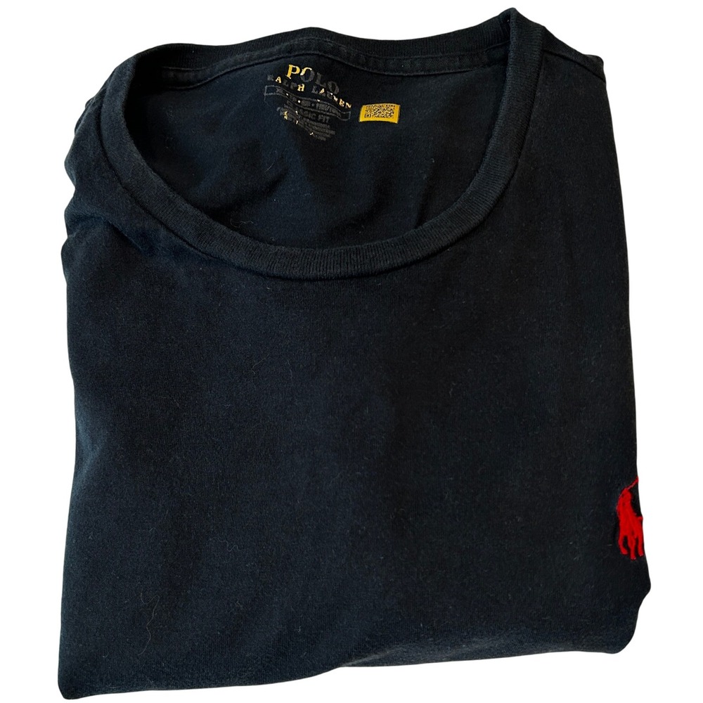 Polo‎ Ralph Lauren Men's Classic Fit Black T-Shirt XL Cotton Embroidered Pony